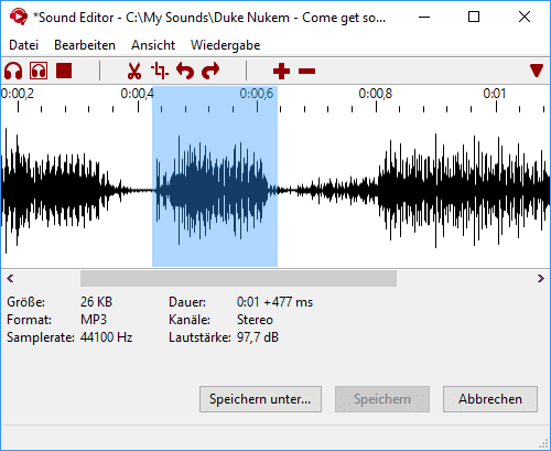 Screenshot Sound Editor